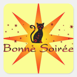 French:Bonne Soiree Square Sticker