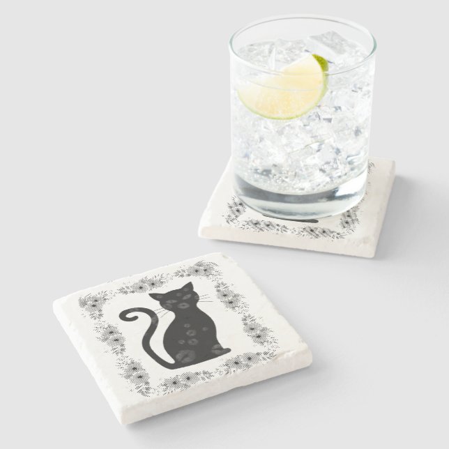 French:Bonne Soiree Stone Coaster (Side)