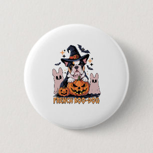 French Boo Dog Cute Frenchie Halloween Ghost Dog T 6 Cm Round Badge