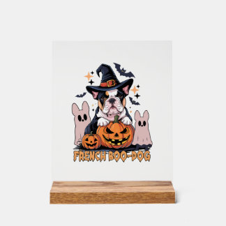 French Boo Dog Cute Frenchie Halloween Ghost Dog T Acrylic Sign