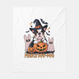French Boo Dog Cute Frenchie Halloween Ghost Dog T Fleece Blanket