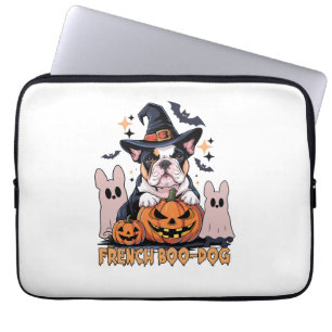 French Boo Dog Cute Frenchie Halloween Ghost Dog T Laptop Sleeve