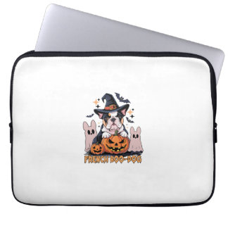 French Boo Dog Cute Frenchie Halloween Ghost Dog T Laptop Sleeve