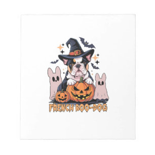 French Boo Dog Cute Frenchie Halloween Ghost Dog T Notepad