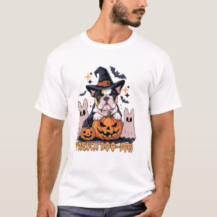 French Boo Dog Cute Frenchie Halloween Ghost Dog T T-Shirt