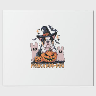 French Boo Dog Cute Frenchie Halloween Ghost Dog T Wrapping Paper