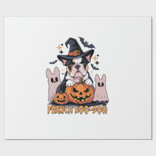 French Boo Dog Cute Frenchie Halloween Ghost Dog T Wrapping Paper