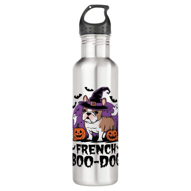 French Boo Dog – the Spookiest Pup 710 Ml Water Bottle (Front)