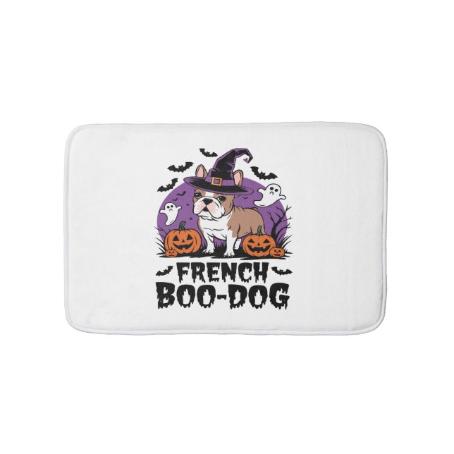 French Boo Dog – the Spookiest Pup Bath Mat (Front)