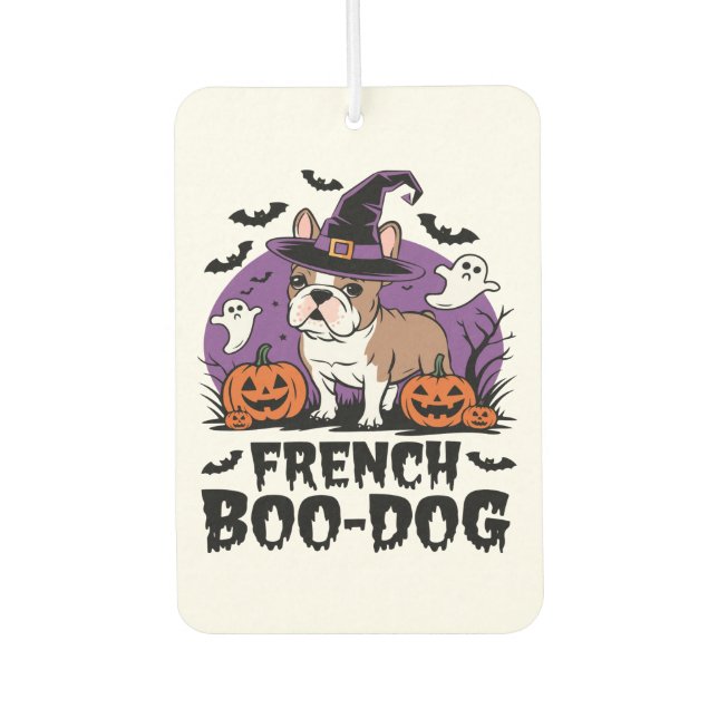 French Boo Dog � the Spookiest Pup Car Air Freshener (Front)