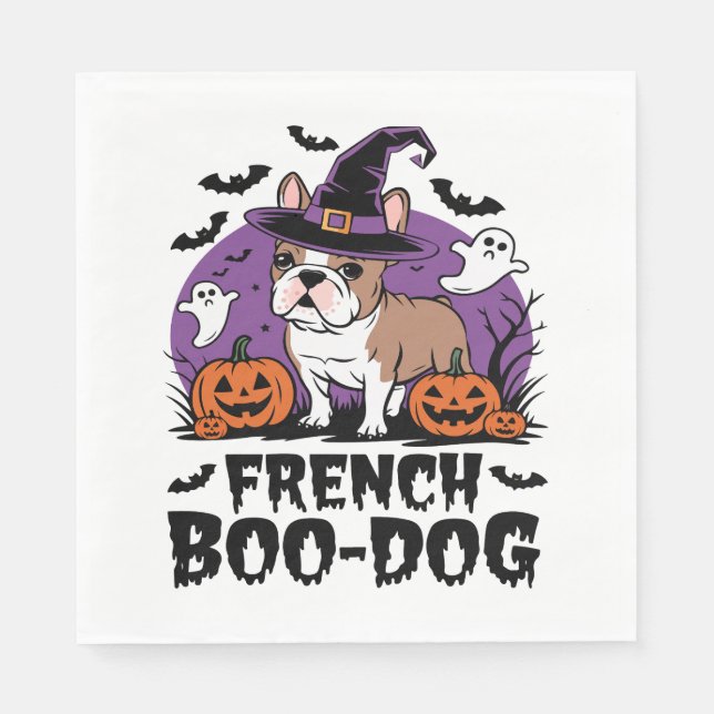 French Boo Dog – the Spookiest Pup Napkin (Front)