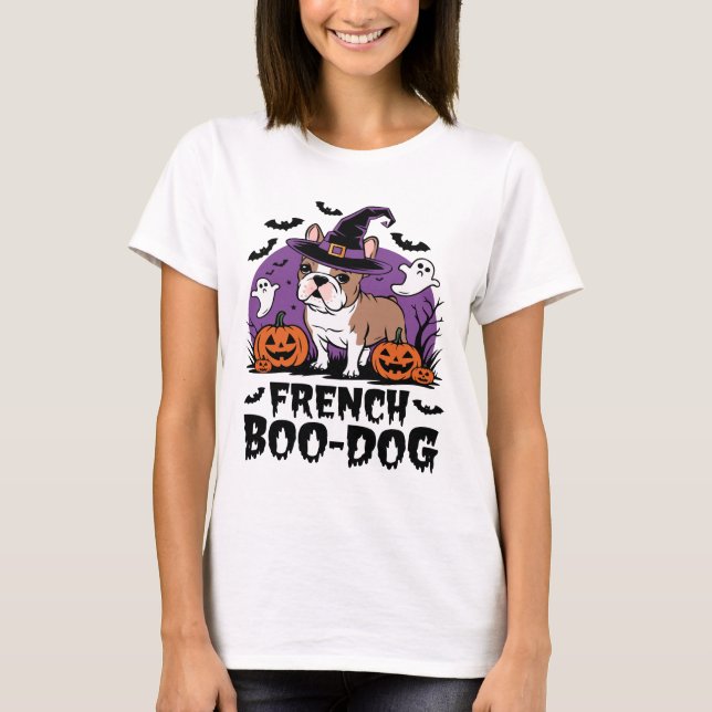 French Boo Dog � the Spookiest Pup T-Shirt (Front)