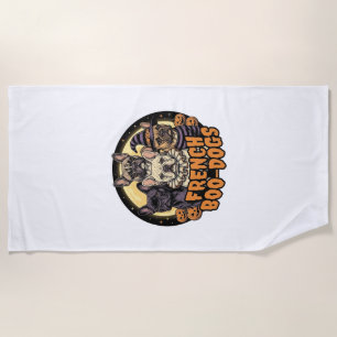 French Boo-Dogs Halloween French Bulldog Design_1 Beach Towel