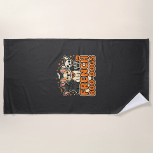 French Boo Dogs Halloween French Bulldog Design_1 Beach Towel