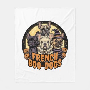 French Boo-Dogs Halloween French Bulldog Design_1 Fleece Blanket