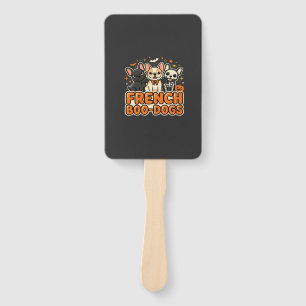 French Boo Dogs Halloween French Bulldog Design_1 Hand Fan