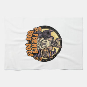 French Boo-Dogs Halloween French Bulldog Design_1 Tea Towel