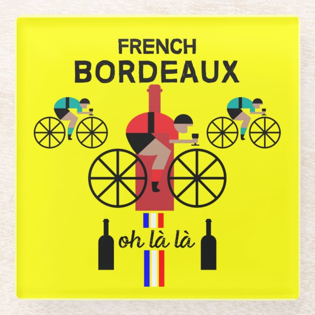 French Bordeaux Wine Glass Coaster (Front)