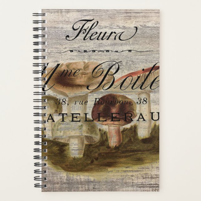 french botanical rustic hipster woodland mushroom planner (Front)