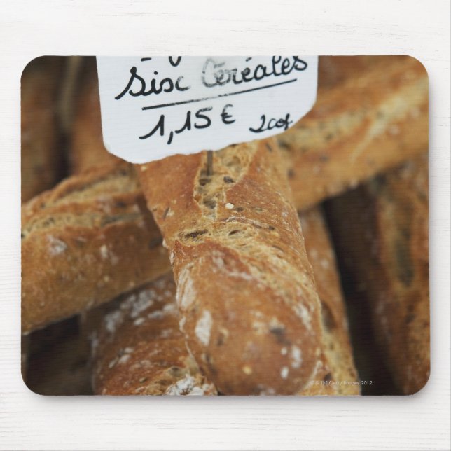 French bread at a market mouse mat (Front)