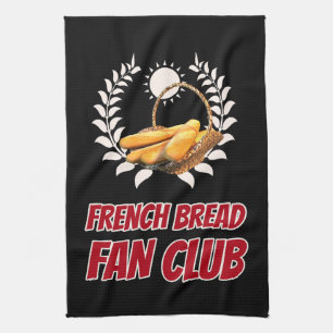 French Bread Fan Club Funny Foodie Humour Tea Towel
