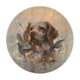 French Brittany, Bird Hunting Art Cutting Board