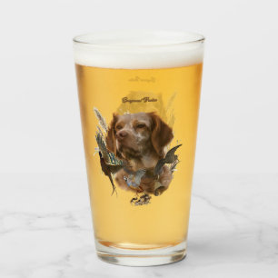 French Brittany, Bird Hunting Art  Glass