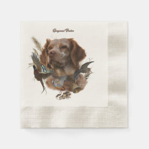 French Brittany, Bird Hunting Art Napkin