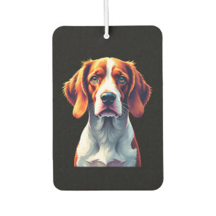 French Brittany Spaniel Mom Dad Dog Face Pop Art C Car Air Freshener