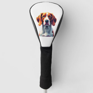 French Brittany Spaniel Mom Dad Dog Face Pop Art C Golf Head Cover