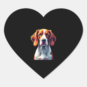 French Brittany Spaniel Mom Dad Dog Face Pop Art C Heart Sticker