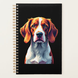 French Brittany Spaniel Mom Dad Dog Face Pop Art C Planner