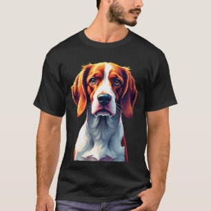 French Brittany Spaniel Mom Dad Dog Face Pop Art C T-Shirt