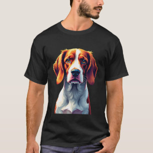 French Brittany Spaniel Mom Dad Dog Face Pop Art C T-Shirt