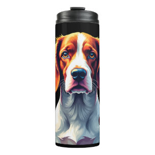 French Brittany Spaniel Mom Dad Dog Face Pop Art C Thermal Tumbler