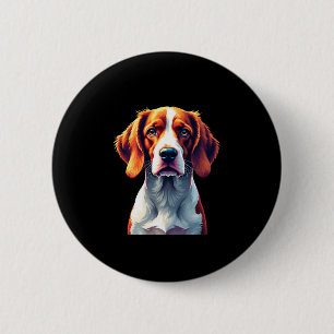 French Brittany Spaniel Mum Dad Dog Face Pop Art C 6 Cm Round Badge