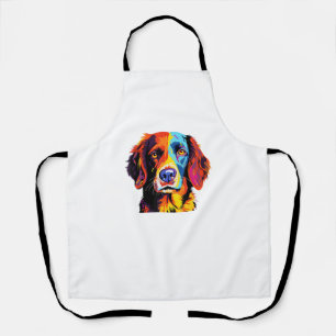 French Brittany Spaniel Mum Dad Dog Face Pop Art C Apron