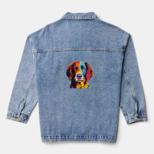 French Brittany Spaniel Mum Dad Dog Face Pop Art C Denim Jacket