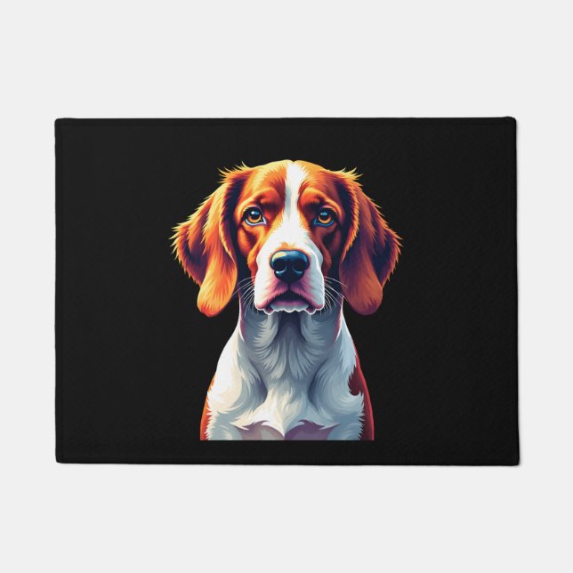 French Brittany Spaniel Mum Dad Dog Face Pop Art C Doormat (Front)