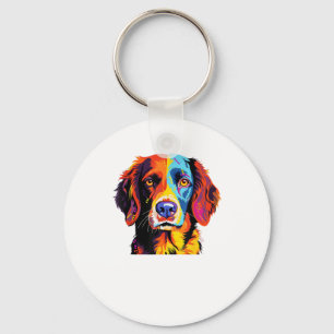 French Brittany Spaniel Mum Dad Dog Face Pop Art C Key Ring