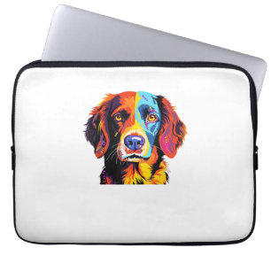 French Brittany Spaniel Mum Dad Dog Face Pop Art C Laptop Sleeve