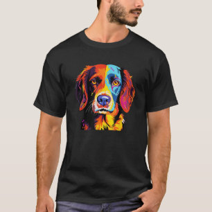 French Brittany Spaniel Mum Dad Dog Face Pop Art C T-Shirt