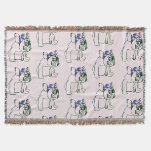 French Buldog Puppy, Sweet Throw Blanket