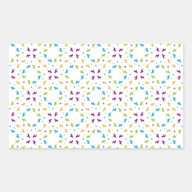 French Buldogs pattern Primavera Rectangular Sticker (Front)