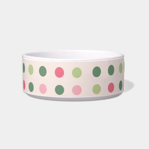 French bull dog and colourful dots bowl