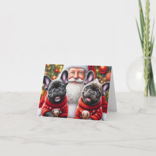 French Bull Dog Christmas Holiday Card