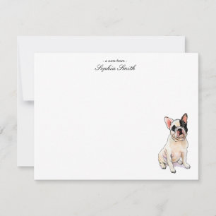 French Bull dog Custom Flat Thank You Notes