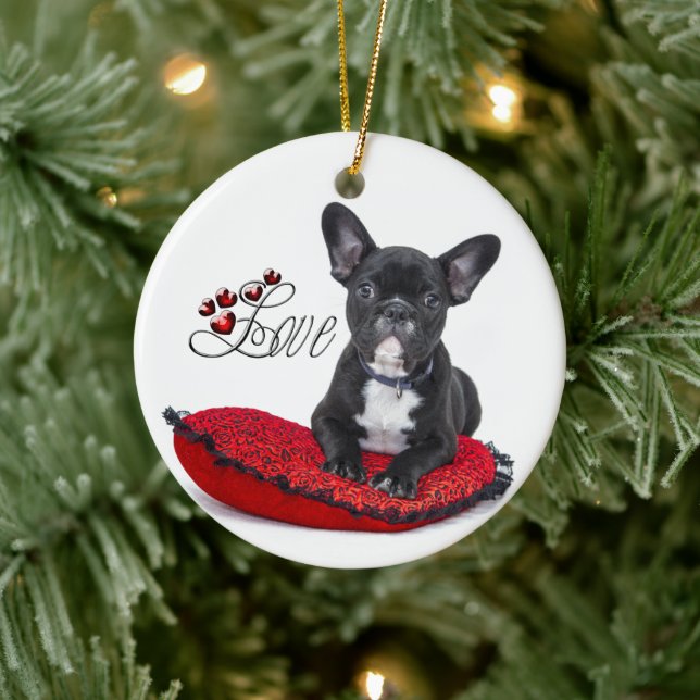 French Bull Dog - Frenchie - Love Ceramic Tree Decoration (Tree)
