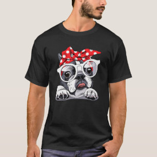 French Bull Dog Headband Love R Dad Mum Boy Girl T-Shirt