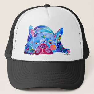 French Bull Dog in Blues Trucker Hat
